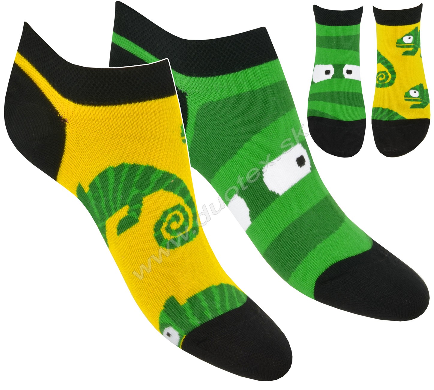 E-shop SKARPOL Veselé ponožky Skarpol-081-chameleon žltá+zel 35-38(22-24)
