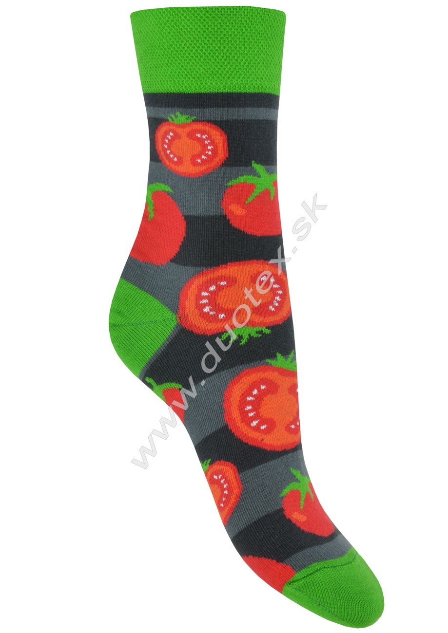 E-shop SKARPOL Vzorované ponožky Skarpol-080-paradajka sivá 35-38(22-24)