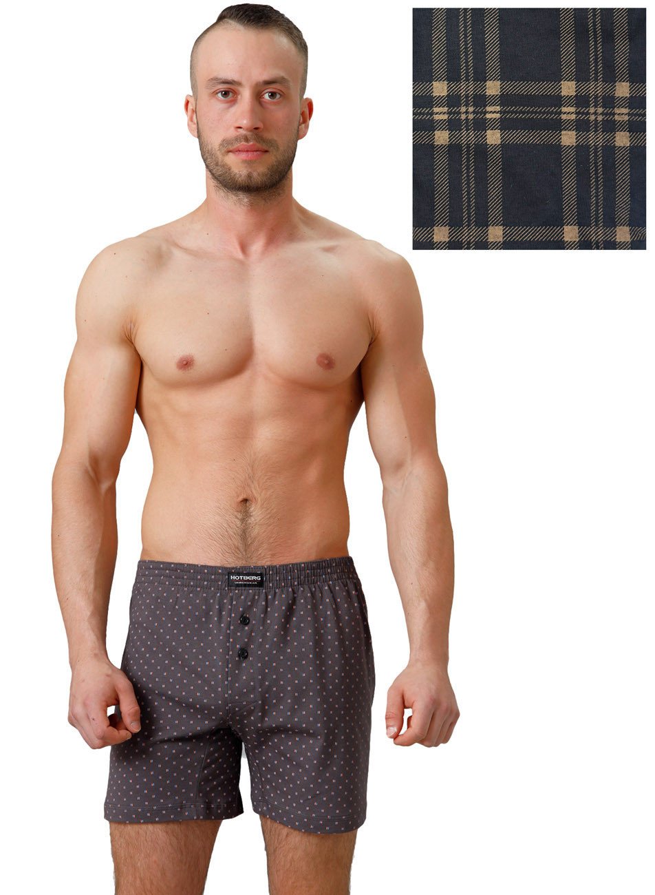 Hotberg(M-Max) Pánske boxerky Boxer177-1 1-hnedá 2XL