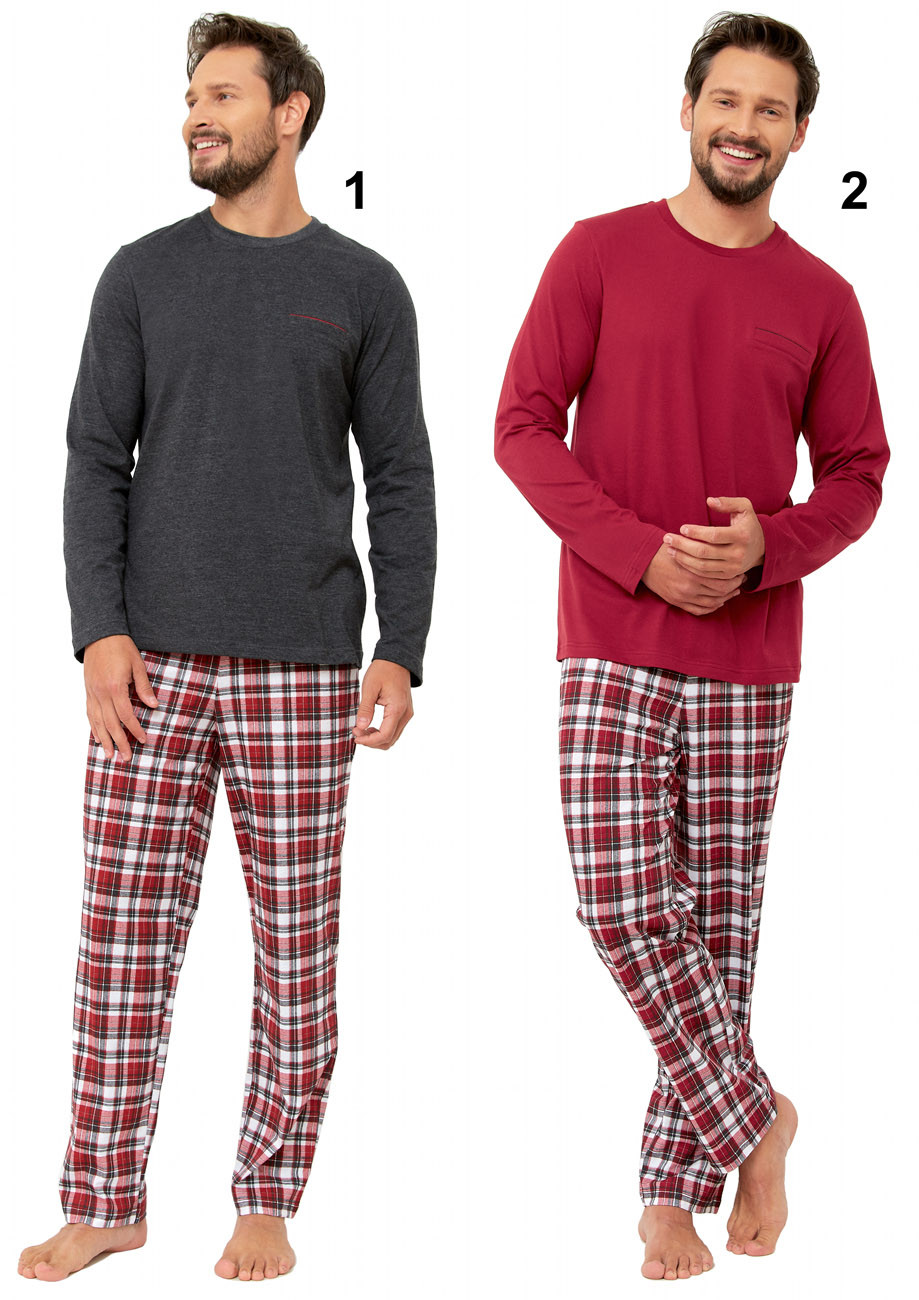 Hotberg(M-Max) Pánske pyžamo Orion1268 1-tm.sivá 2XL