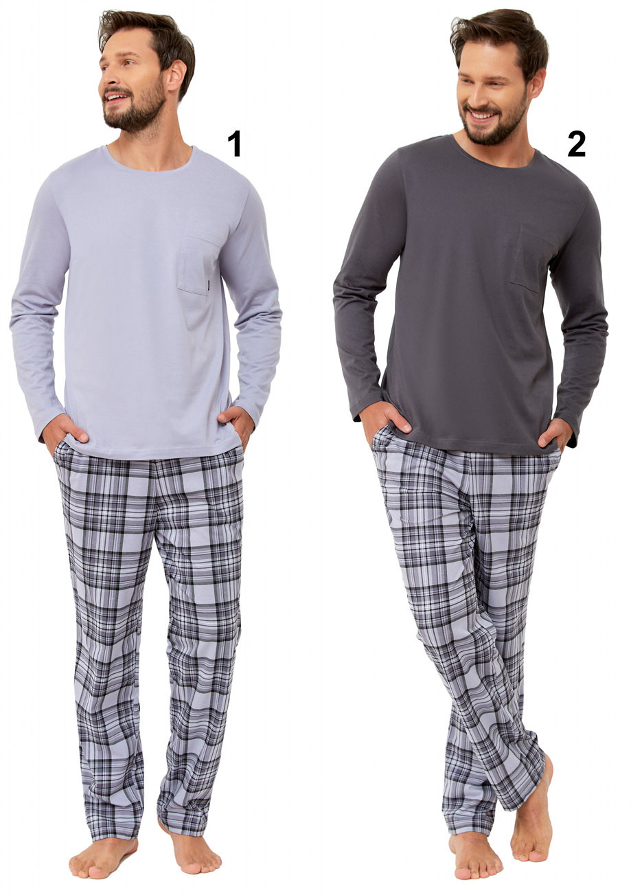 Hotberg(M-Max) Pánske pyžamo Wiliam1264 1-sv.sivá 2XL