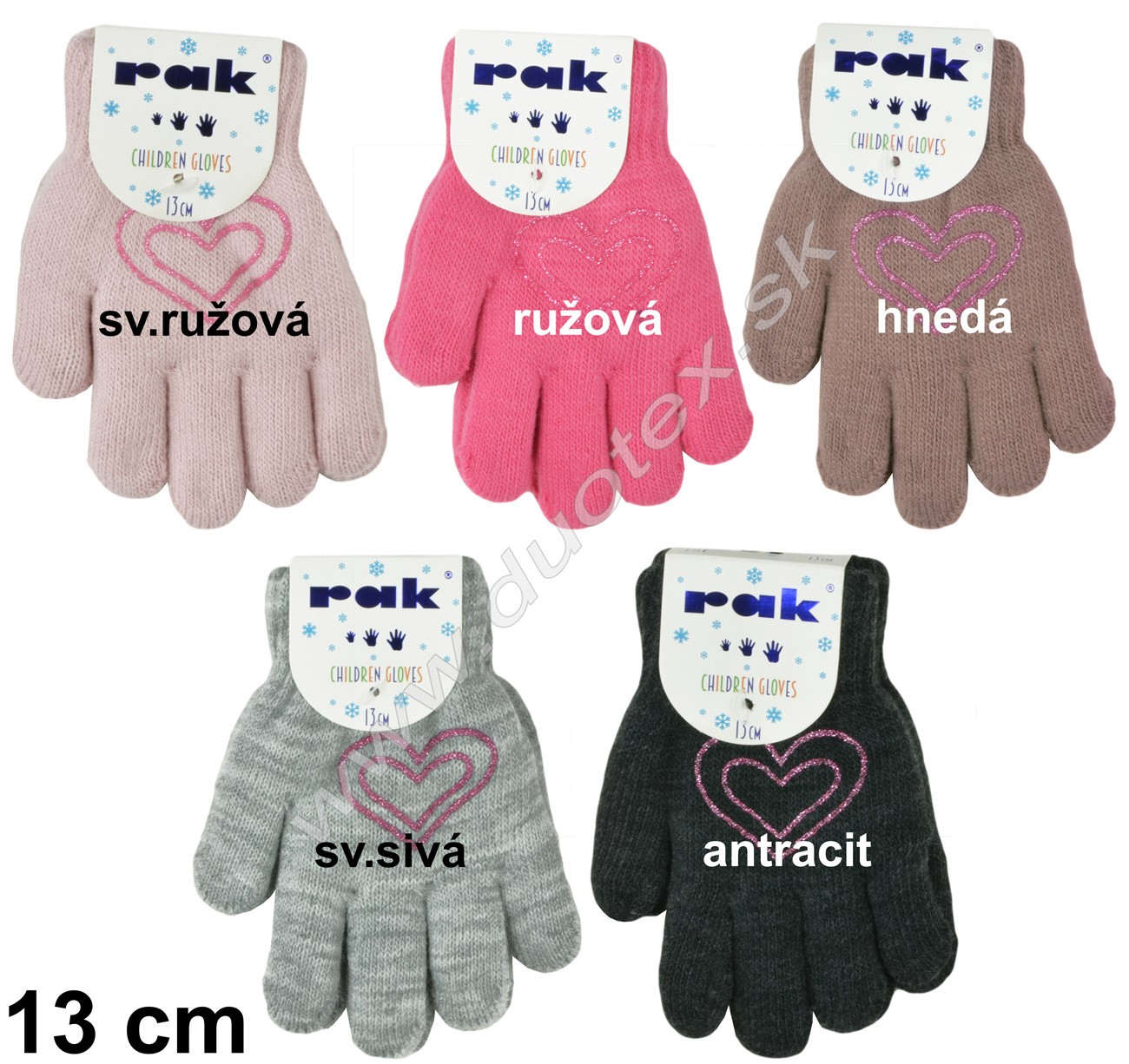 RAK Rukavice R-104DB antracit 13cm