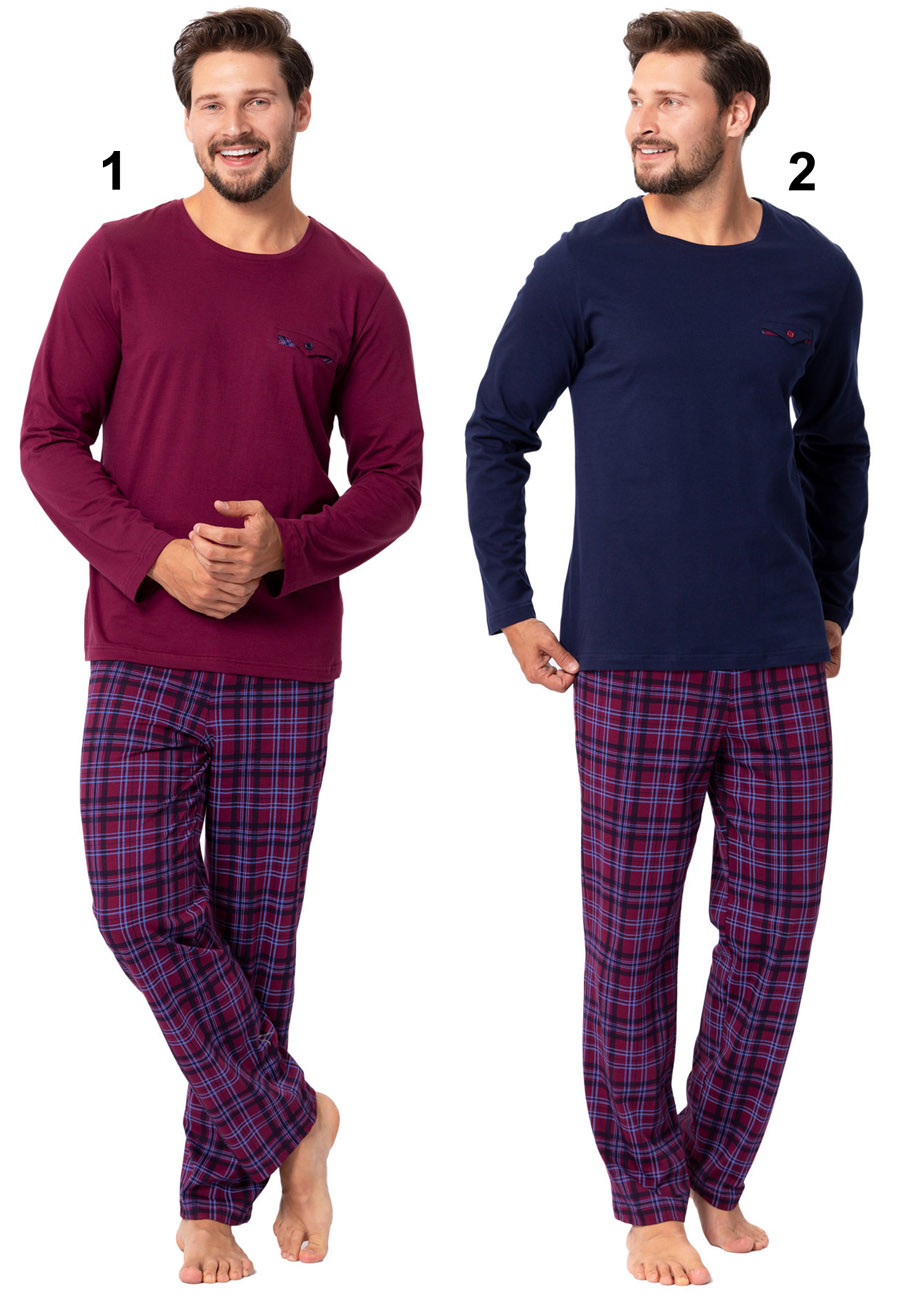 Hotberg(M-Max) Pánske pyžamo Emilio1392 1-bordová 2XL