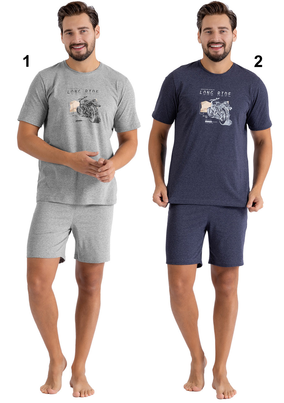 E-shop Hotberg(M-Max) Pánske pyžamo Sam1462 1-sivá