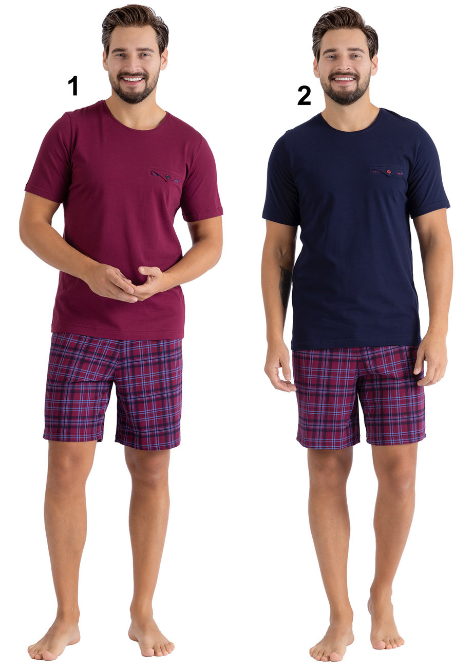 Hotberg(M-Max) Pánske pyžamo Emilio1464 1-bordová 2XL