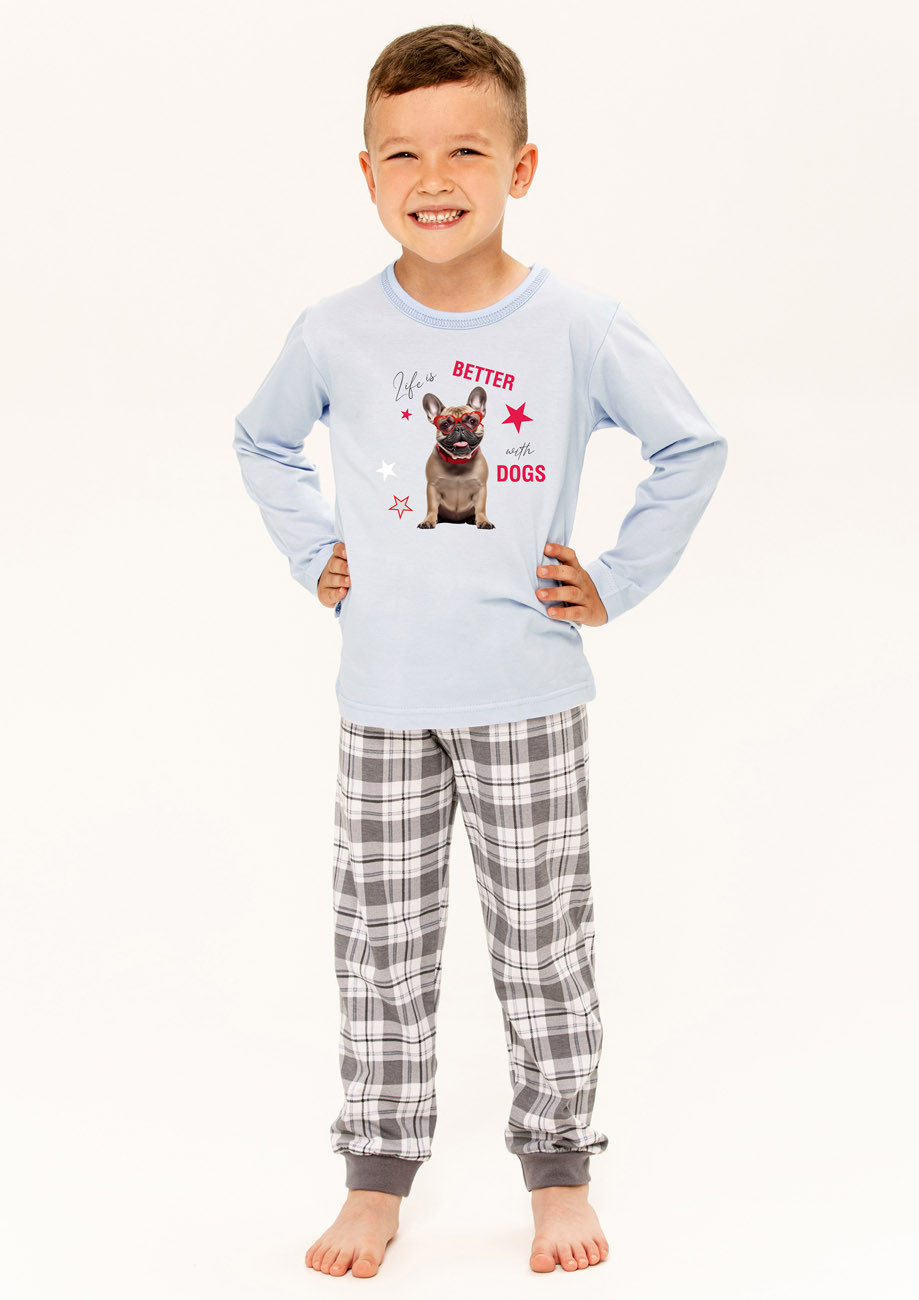 E-shop TARO Chlapčenské pyžamo Ollie3305 zz41-sv.modrá 140