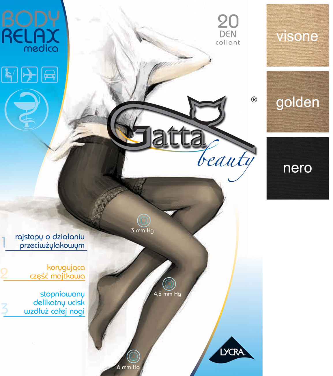 E-shop GATTA Kompresné pančušky Body-relaxmedica20 golden 2(S)