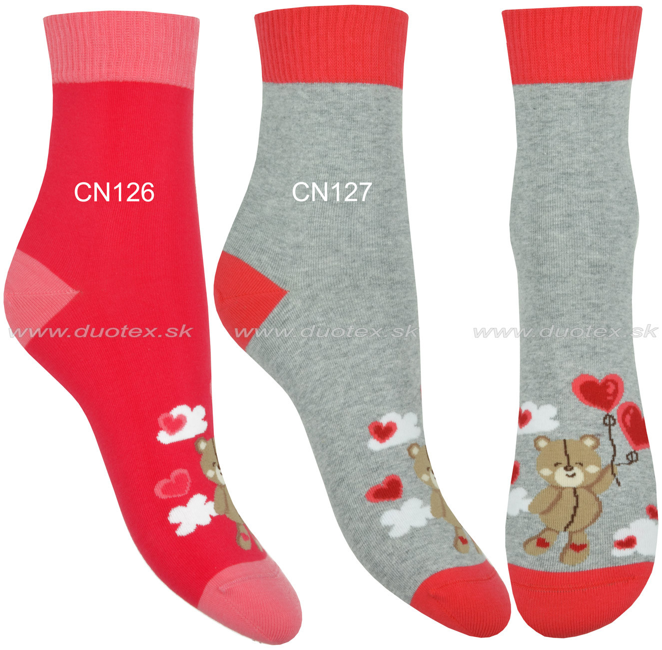 E-shop STEVEN Valentínske ponožky steven-136d-126 CN126-červená 35-37(23-24)