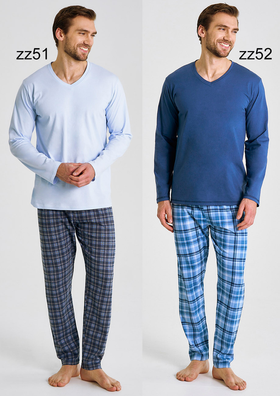 TARO Pánske pyžamo Mark3477 zz51-modrá 6XL