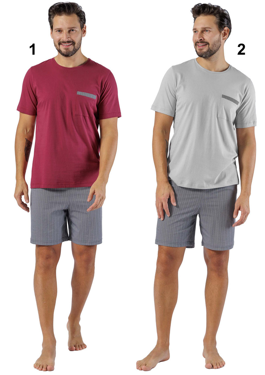 Hotberg(M-Max) Pánske pyžamo Big-Tomasz1608 1-červená 4XL