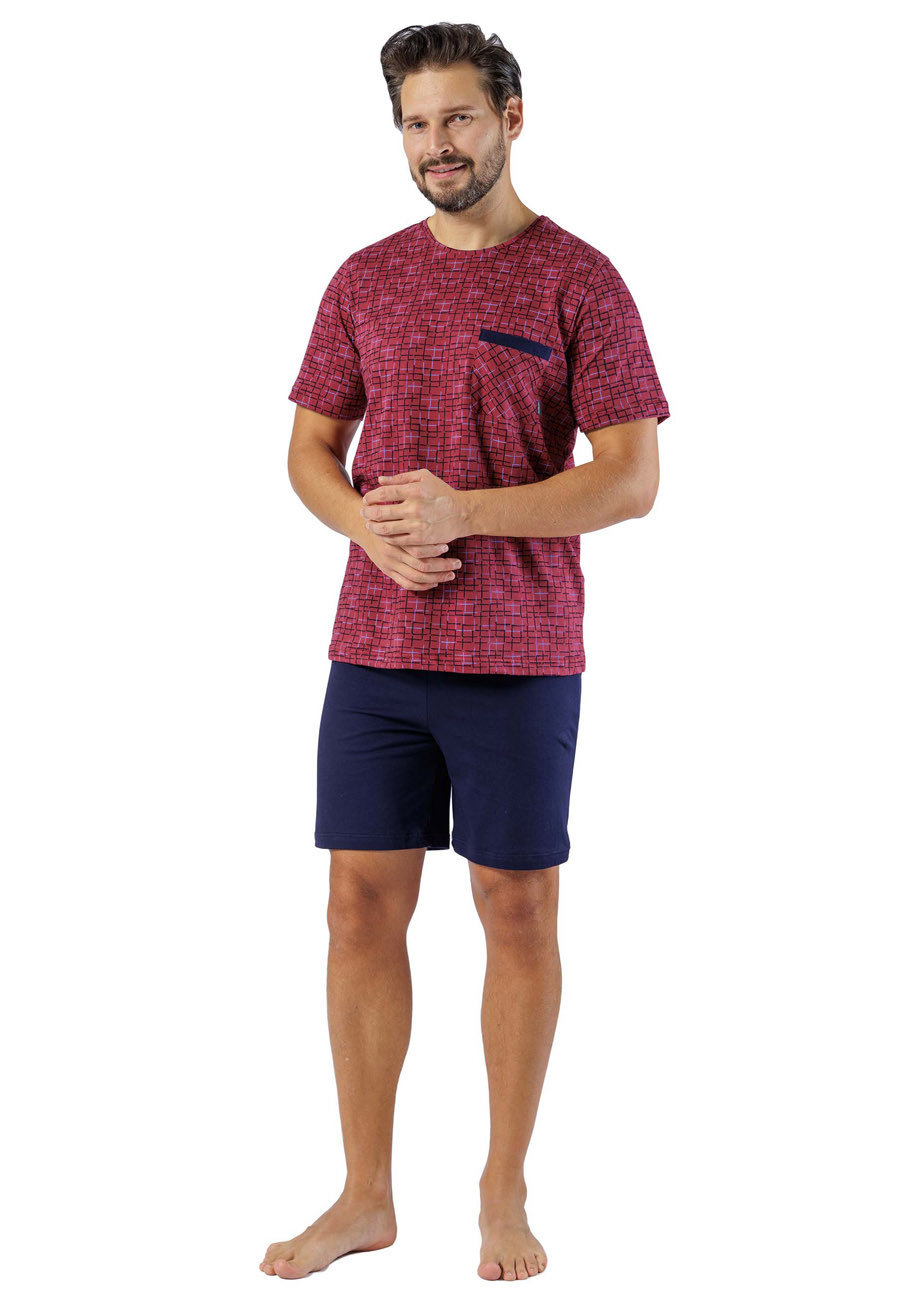 Hotberg(M-Max) Pánske pyžamo Big-Roman1606 1-červená 3XL