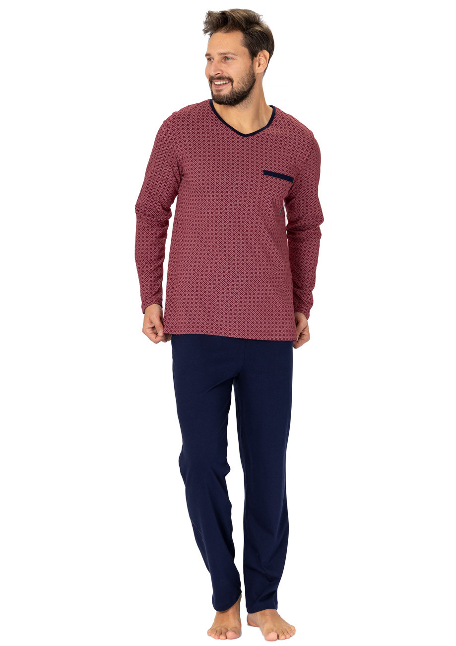 E-shop Hotberg(M-Max) Pánske pyžamo Big-Carl1003 1-bordo