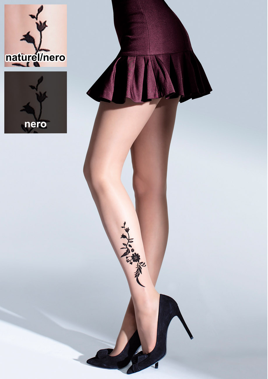 E-shop KNITTEX Pančuchové nohavice Shine20 naturel-nero 3(M)