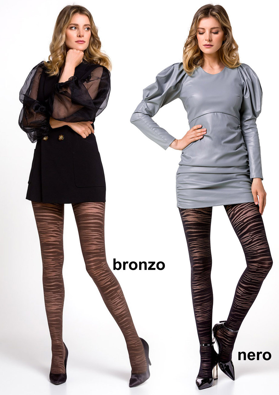 E-shop KNITTEX Pančuchové nohavice Zebralicious3D50 bronzo 3(M)
